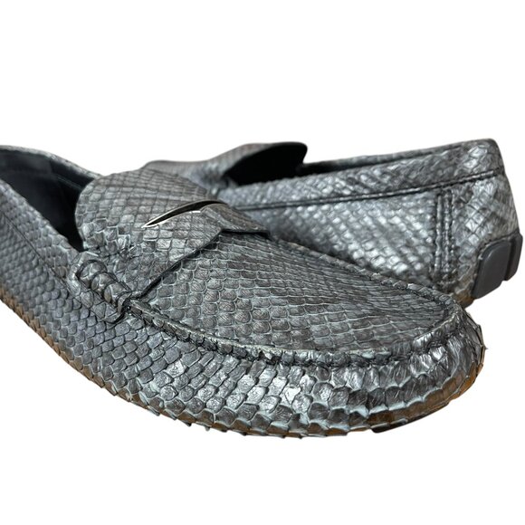 NEW LOUIS VUITTON Exotic Python Snakeskin Loafer Drivers Mens Shoes LV 10 =US 11 - Picture 8 of 15